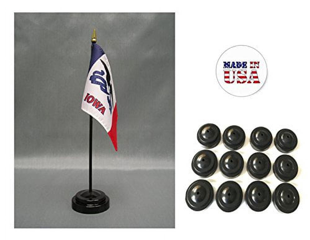 Lotto 12 Bandiere Da Scrivania Missouri 4x6 Pollici – Mini Bandiere USA Con Asta – Trade Winds