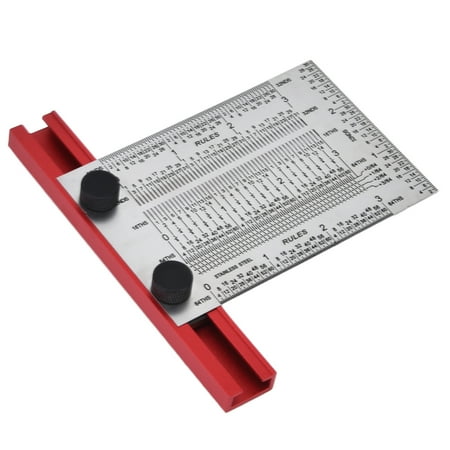 

2024 T Rule Stainless Steel Silver Scribing Ruler Woodworking Measuring Tool Positioning Gauge 3in