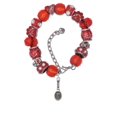 thumbnail image 2 of Delight Jewelry Silvertone Tennis Racquet Red Paw Print Bead Bracelet, 7"+2", 2 of 4