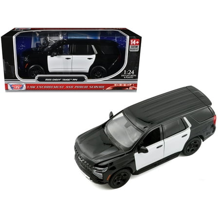 2025 Chevrolet Tahoe PPV Black & White "Custom Builder's Kit" 1/24 Diecast Model Car by Motormax