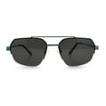 thumbnail image 3 of Mens Luxury Half Rim Metal Frame Rectangular Euro Fashion Sunglasses Green - Black, 3 of 7