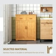 thumbnail image 5 of HOMCOM Bathroom Storage Cabinet, Bamboo Floor Cabinet Organizer with Doors and Adjustable Shelves, Natural, 5 of 9