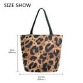 thumbnail image 5 of FORMRS Womens Canvas Tote Bag with Zipper Inner Pocket Shoulder Handbag, Leopard Pattern, 5 of 7