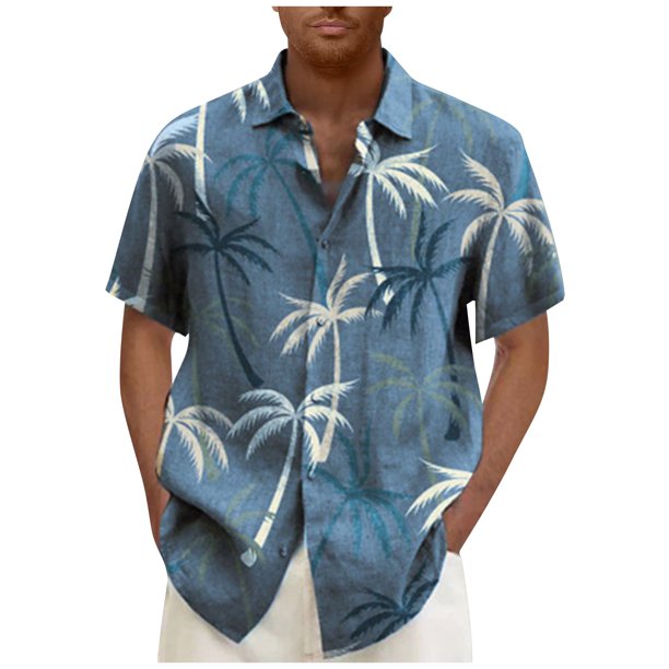 Men's Summer Short Slim Fit Fashion Breathable Men's Shirt 2XL