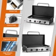 thumbnail image 3 of Ktaxon 4 Burner Propane Griddle Flat Top Gas Grill 40000 BTU with Lid,Ceramic Coated Cast Iron Pan,Portable, 3 of 6