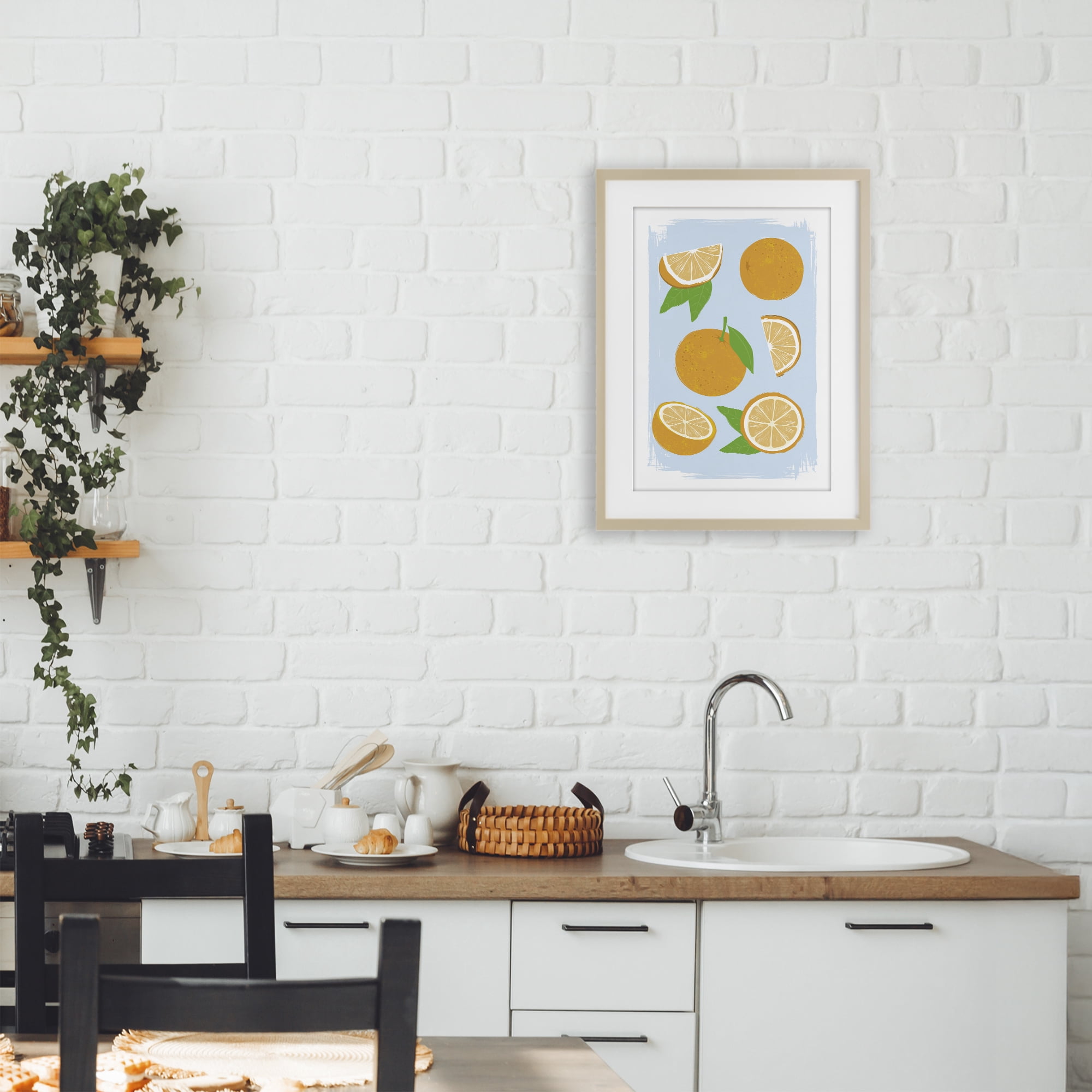 Stupell Industries Pastel Summer Oranges Birch Framed Print Under Glass, design by Martina Pavlova