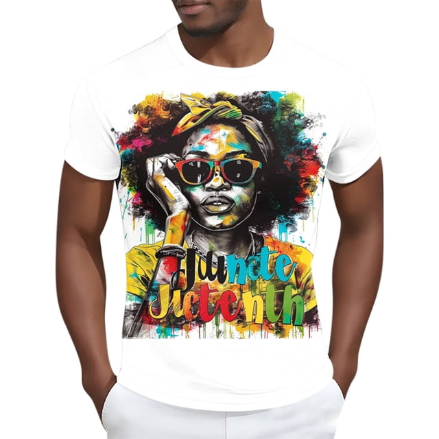 T-Shirt à Manches Courtes Imprimé pour Homme à Col Rond, Respirant, Haut Décontracté d'Été, Polyester Spandex