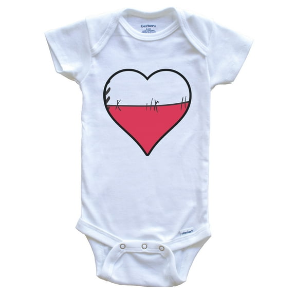 Poland Heart Polish Flag Baby Bodysuit