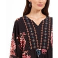 thumbnail image 3 of Style & Co Women's Printed Handkerchief-Hem Peasant Top Black Size Medium, 3 of 3