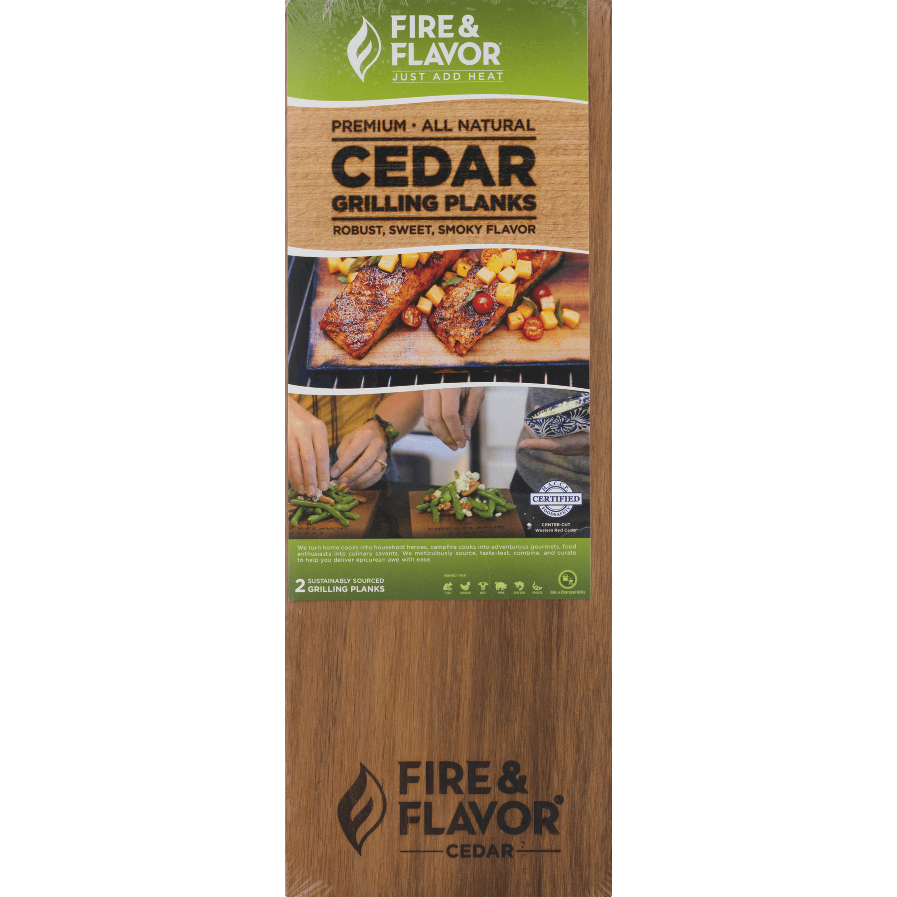 5.5 x 5.5 Fire & Flavor Natural Red Cedar Medium Grilling Planks Bulk Size 48 Count 