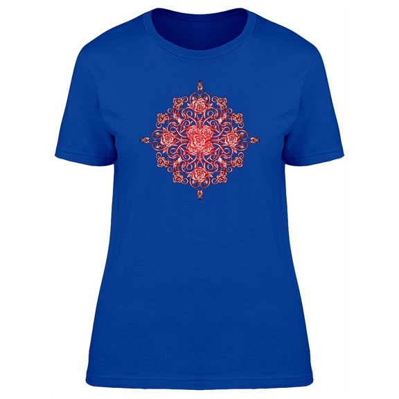 Rose Cross Mandala T-Shirt Women -Image by Shutterstock, Female Small