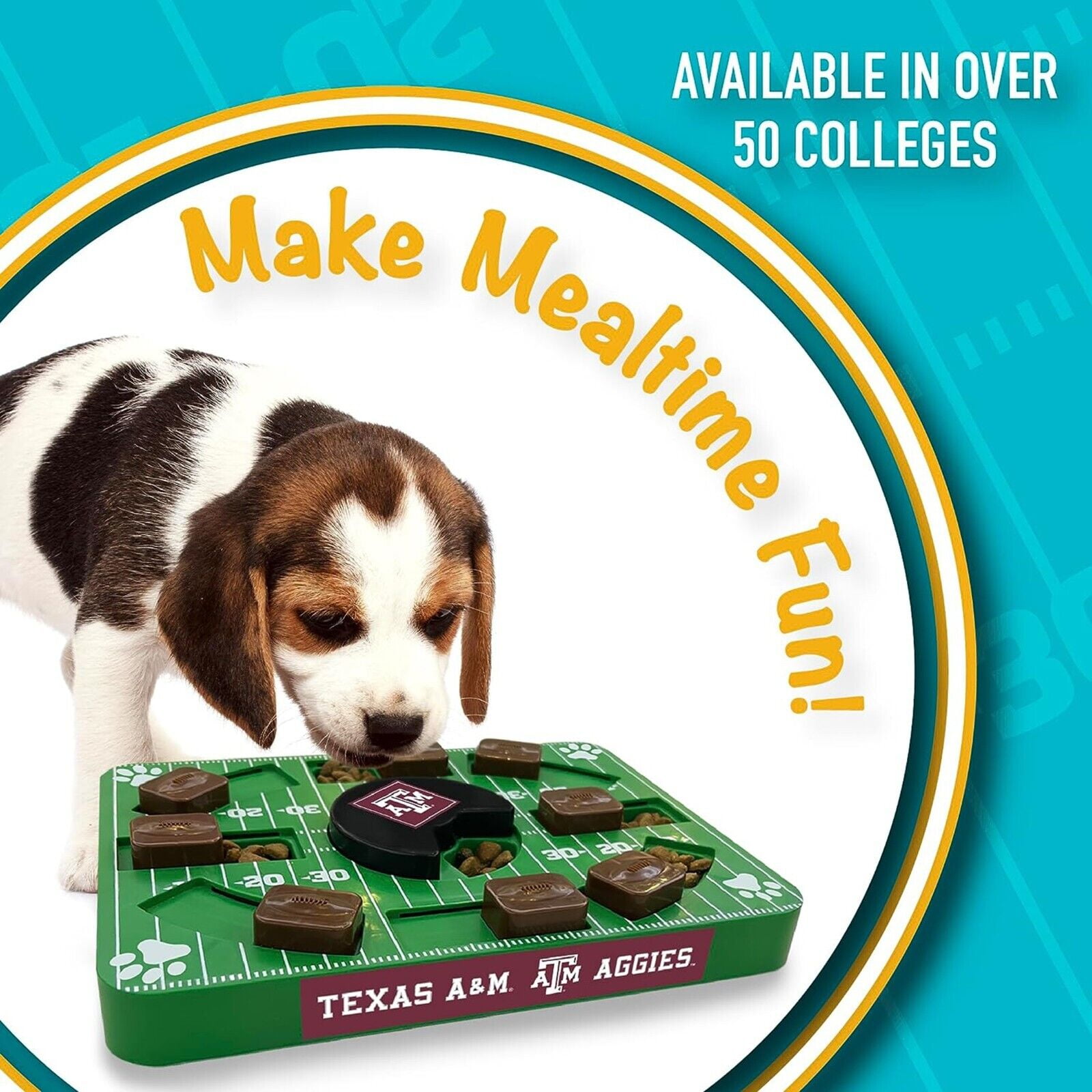 Pets First NCAA Texas A and M Aggies Puzzle Toy, Puzzle Treat Dog Toy, Interactive Dog Treat Toy, Dog Puzzle Feeding Slow Toy
