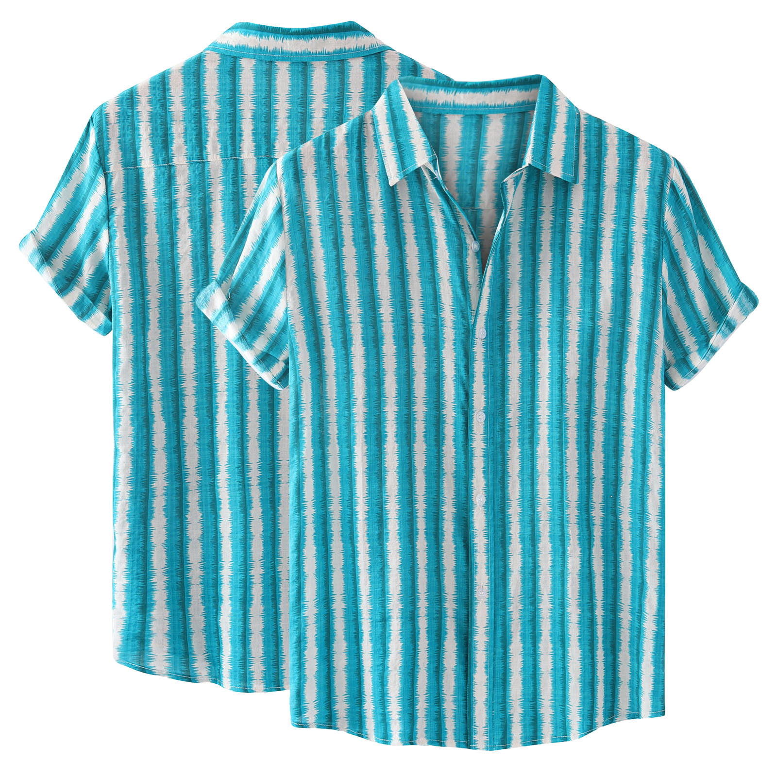 YOTAMI Men's Blouses Summer Shirt Printing Casual Short Sleeve Shirt ...