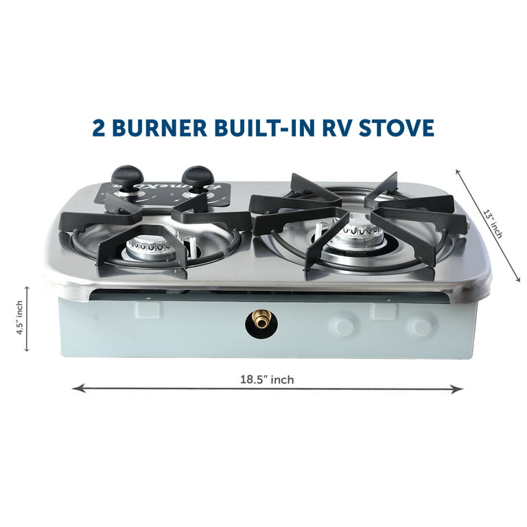 Double Burner Portable Propane Stovetop with Lid
