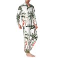 thumbnail image 2 of Fotbe Flamingo Palm Trees Pijama de Hombre con Estampado de Manga Larga, Conjunto de 2 Piezas, Ropa de Dormir Suave y Cómoda con Bolsillos-Medium, 2 of 7