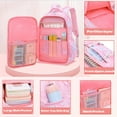 thumbnail image 6 of School Backpacks for Girls, Kids Backpack for Girls with Multiple Pockets, Lightweight School Bookpack, Watrer Resistant, Bookbag for Elementary Primary School, Pink, 6 of 9