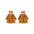 thumbnail image 2 of RUINIXCW Baby Girl Christmas Dress Star Print Long Sleeves Dress with Bow Headband, 2 of 8