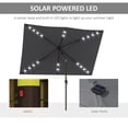 thumbnail image 4 of 6.5x10ft Rectangular Patio Umbrella with 20 Solar LED Lights, Dark Grey UV Resistant Polyester Canopy, Aluminum Pole with Tilt and Crank Function for Garden, Pool, and Yard, 4 of 7