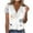 White, variant on IROINNID Clearance Shirt for Women Summer Sexy Fold Printed Regular Short Sleeves V Neck Button Top Beige