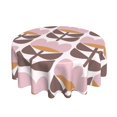 thumbnail image 2 of XMXT Waterproof Round Table Cloth, Pink Flat Flower Plants Tablecloth Polyester Table Cover for Home Kitchen Dining Party Room Decor, 60 inches, 2 of 8
