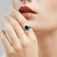 thumbnail image 3 of BKBP Black Stone Ring Ladies Natural Rings Solitaire 1 Sizes 6~11 Oval Rings Elegant Adjustable Minimalist Thumb Finger Rings Great Gift for Her, 3 of 8