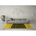thumbnail image 3 of Ahgly Company Indoor Round Abstract Yellow Modern Area Rugs, 7' Round, 3 of 4