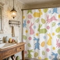 thumbnail image 3 of Easter Shower Curtain With Rabbits And Easter Eggs, Waterproof Polyester Bathroom Decor With 12 Hooks, 71 x 40 Inches Holiday Bathroom Partition For Kids And Adults, 3 of 6