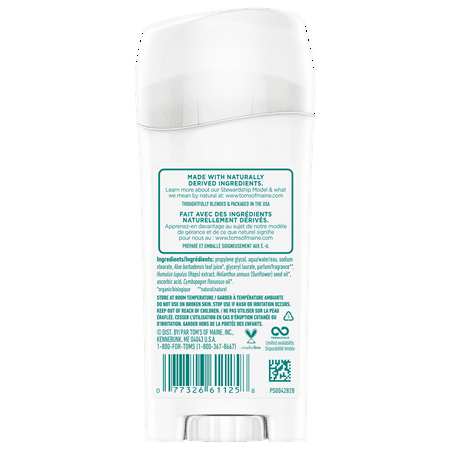 Tom's of Maine Long-Lasting Aluminum-Free Natural Deodorant for Women, Fresh Apricot, 2.25 oz