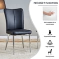 thumbnail image 6 of Dining Chairs Set of 2, PU Office Chairs with Metal Semi Matte Chair Legs, Modern Minimalist Dining Chairs, Kitchen and Dining Room Chairs Suitable for Restaurants, Living Rooms, and Offices, Black, 6 of 8