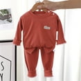 thumbnail image 2 of TAIAOJING Girls 2 Piece Outfits Girls Boys Toddler Soft Pajamas Toddler Soild Long Sleeve Kid Sleepwear Sets Baby Clothes Set 12-18 Months, 2 of 3