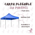 thumbnail image 2 of Toldo Carpa Plegable Reforzada sin Paredes 2x2 m Color Azul, 2 of 5