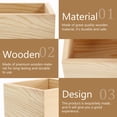 thumbnail image 4 of FOMIYES 4Pcs Wood Box Without Lid Desktop Storage Container Light Brown for Families Daily Use, 4 of 4
