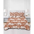 thumbnail image 2 of Quilts Twin Size Bedding Set, Orange Palm Tree Summer Lightweight Quilted Comforter, Beach Tropical Botanical Coastal Soft Reversible Bedspread Coverlet with Pillow Covers for All Season, 68" x 86", 2 of 7