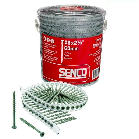 

SENCO 08D250W 8-Gauge 2-1/2 in. Exterior Collated Decking Screw (800-Pack)