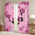 thumbnail image 2 of Homewish Floral Rose Butterfly Girl Blackout Curtains Set of 2 (52x84 Each),Dreamy Princess Window Curtains,Chic Flowers Curtains and Drapes,Microfiber Bedroom Decor, 2 of 6