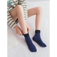 thumbnail image 4 of Deago 2 Pairs Women Men Wool Socks Winter Warm Thicken Thermal Soft Casual Solid Socks Home Snow Boots Velvet Floor Socks (Navy), 4 of 9