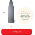 thumbnail image 3 of Ironing Board Cover 13 x 34, Made in Italy. Pro Grip Pad Covers w/3 Fastener Straps & Pull Bungee Cord - Durable Scorch & Stain Resistant Padded Layers, Heat Reflective AlumiTek PRO Top Coat, 3 of 10