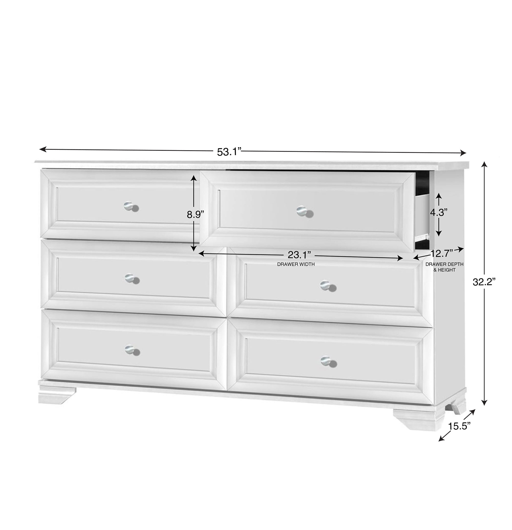Belle isle south lake 6 drawer dresser deals