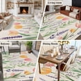 thumbnail image 6 of Area Rug 72×108in, Watercolor Flower Green Leaves Floor Carpet Living Room Rug, Spring Tulip Lavender on Linen Non-Slip Welcome Mat Indoor Rugs for Bedroom Dining Room, 6 of 9