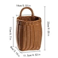 thumbnail image 2 of Plastic Woven Wall Hanging Storage Basket, Decorative Organizer Bin for Living Room, Kitchen & Bedroom, Space-Saving Wall Mounted Home Decor, Stylish and Functional Easter Supply, Medium, Brown, 2 of 7