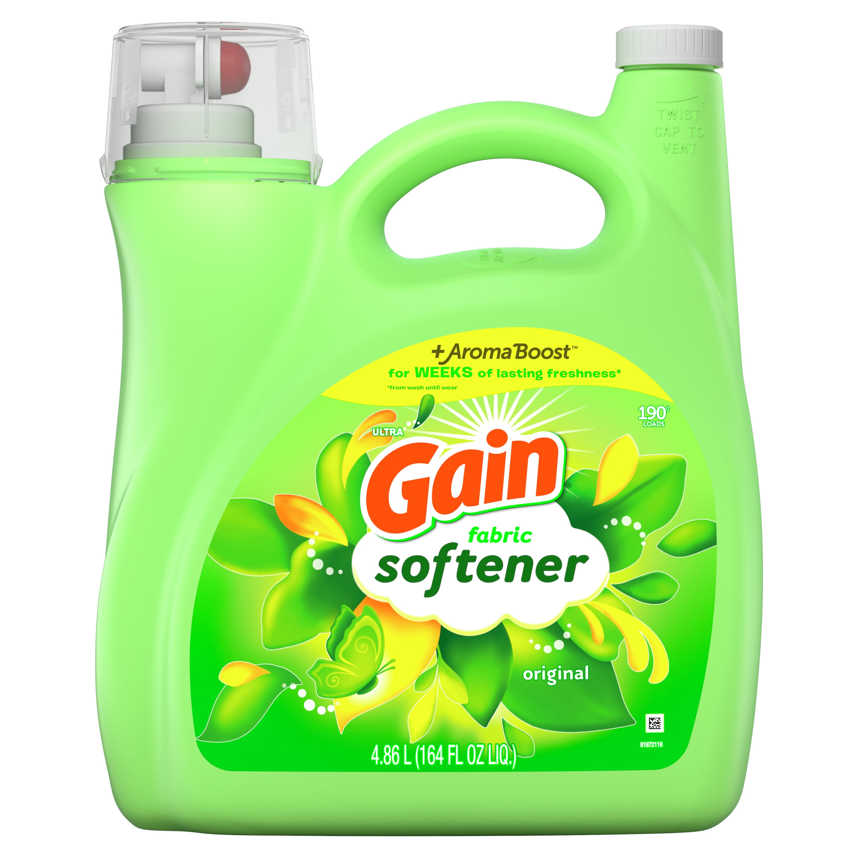 Gain Fabric Softener, Original Scent, 190 Loads 164 fl oz