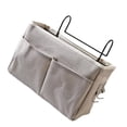 thumbnail image 2 of EeaseMX Bolsa organizadora colgante para mesita de noche, organizador multifunción para guardar libros y artículos diversos, ideal para dormitorio, cuna de bebé (gris), 2 of 7