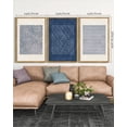 thumbnail image 3 of SHENIFY large 24x36in3pcs Natural Framed Blue Mid-Century Modern Wall Art Minimalist Abstract Boho Wall Decor Geometric Artwork Kitchen Dining Room, 3 of 5