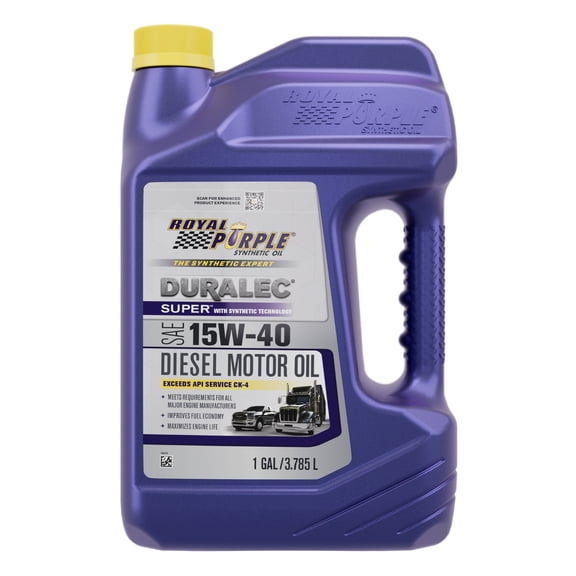 Royal Purple Duralec Super 15W-40 Diesel Motor Oil, Diesel Vehicles, 7.7 lbs, 1 Gallon