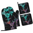 thumbnail image 3 of PUREYAH Oven Mitts And Pot Holders Sets, Kitchen Fractal Multicoloured Abstract Oven Gloves Hot Pads Heat Resistant 4 Pieces, 3 of 6
