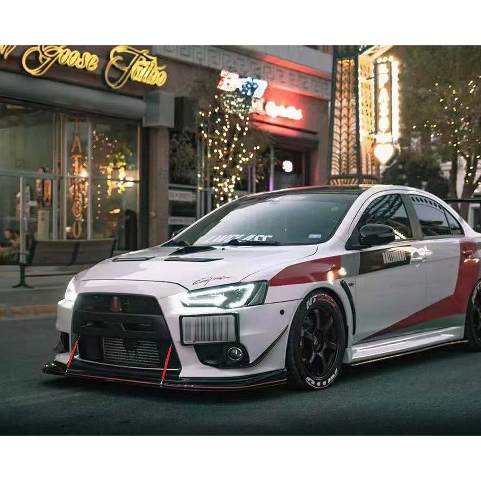 Black D DOLITY 2pc Adjustable 7.9 Front Bumper Lip Splitter Diffuser Strut Rod Tie Bars Support Rod Fits for Most Vehicles