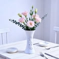thumbnail image 6 of Small White Ceramic Vase With Embossed Floral Design For Tabletop Living Room Decor, 6 of 6