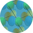 thumbnail image 1 of Ahgly Company Machine Washable Indoor Round Transitional Dark Cyan Green Area Rugs, 6' Round, 1 of 7