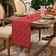 thumbnail image 4 of Camino de mesa navideño con bordado de lentejuelas | Decoración festiva para la mesa del comedor | Tejido de poliéster afelpado en rojo, verde y blanco | 28 x 100 cm, 4 of 6