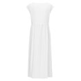 thumbnail image 3 of Innerwin Dresses Crew Neck Ladies Dress Beach Solid Color Loose Sundress White XL, 3 of 5